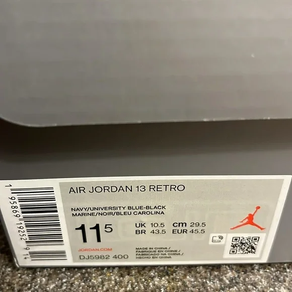 Air Jordan 13 RETRO (Black/Navy) Size 11.5 (brand new with box)